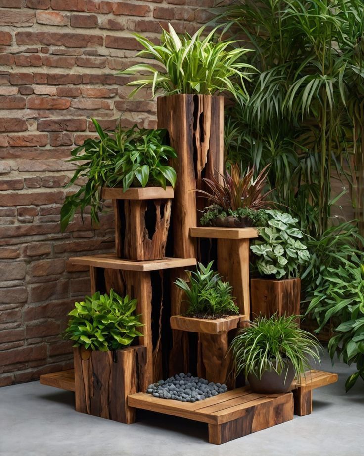 Simple Plants Planter Stand Jati Detail 1