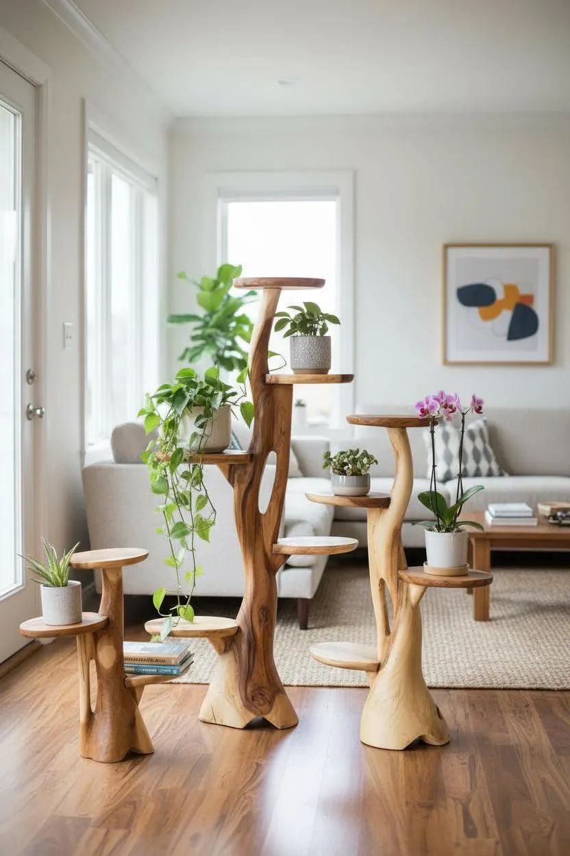 Simple Plants Planter Stand Jati Detail 3