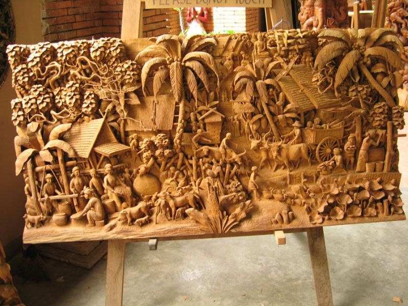 Wall Relief Ukiran Jati Jepara Perspektif