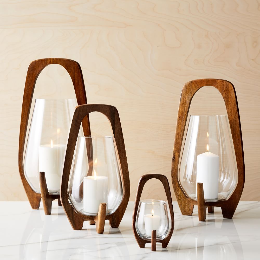 Wood Lanterns Lentera Tempat Lilin Kaca Kayu Jati - Jagad Kayu