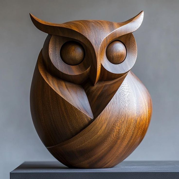 Wooden Statue Patung Burung Hantu Kayu Jati Halus - Jagad Kayu