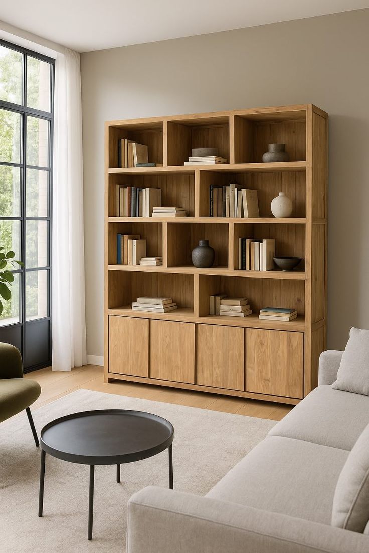Lemari Pakaian Jati Minimalis - Beige Wardrobe