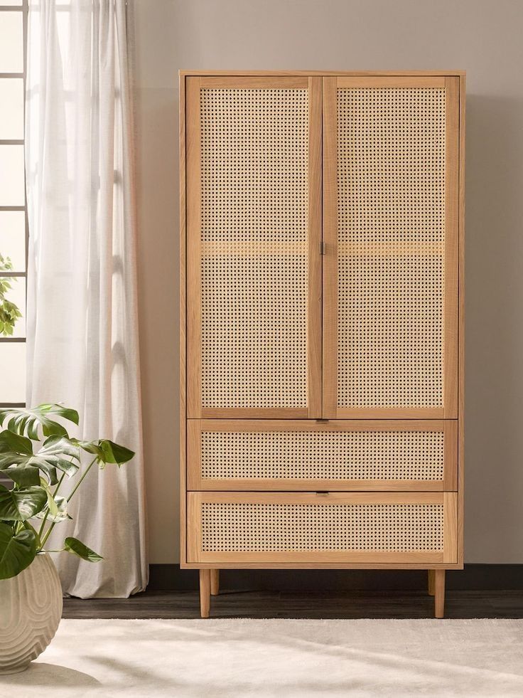 Lemari Kombinasi Jati Rotan - Rattanbay Wardrobe