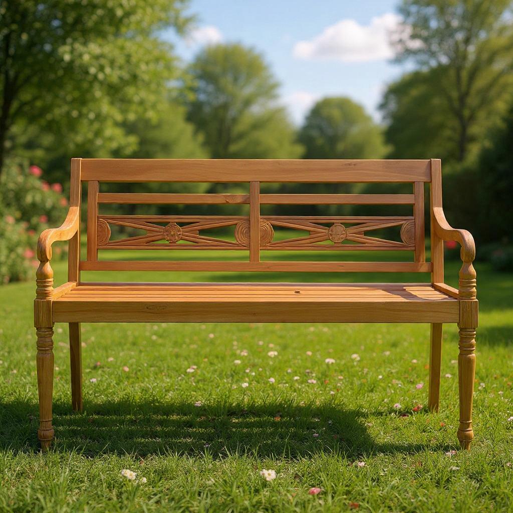 Bangku Batavia Teak Garden Bench - Kursi Taman Jati Klasik