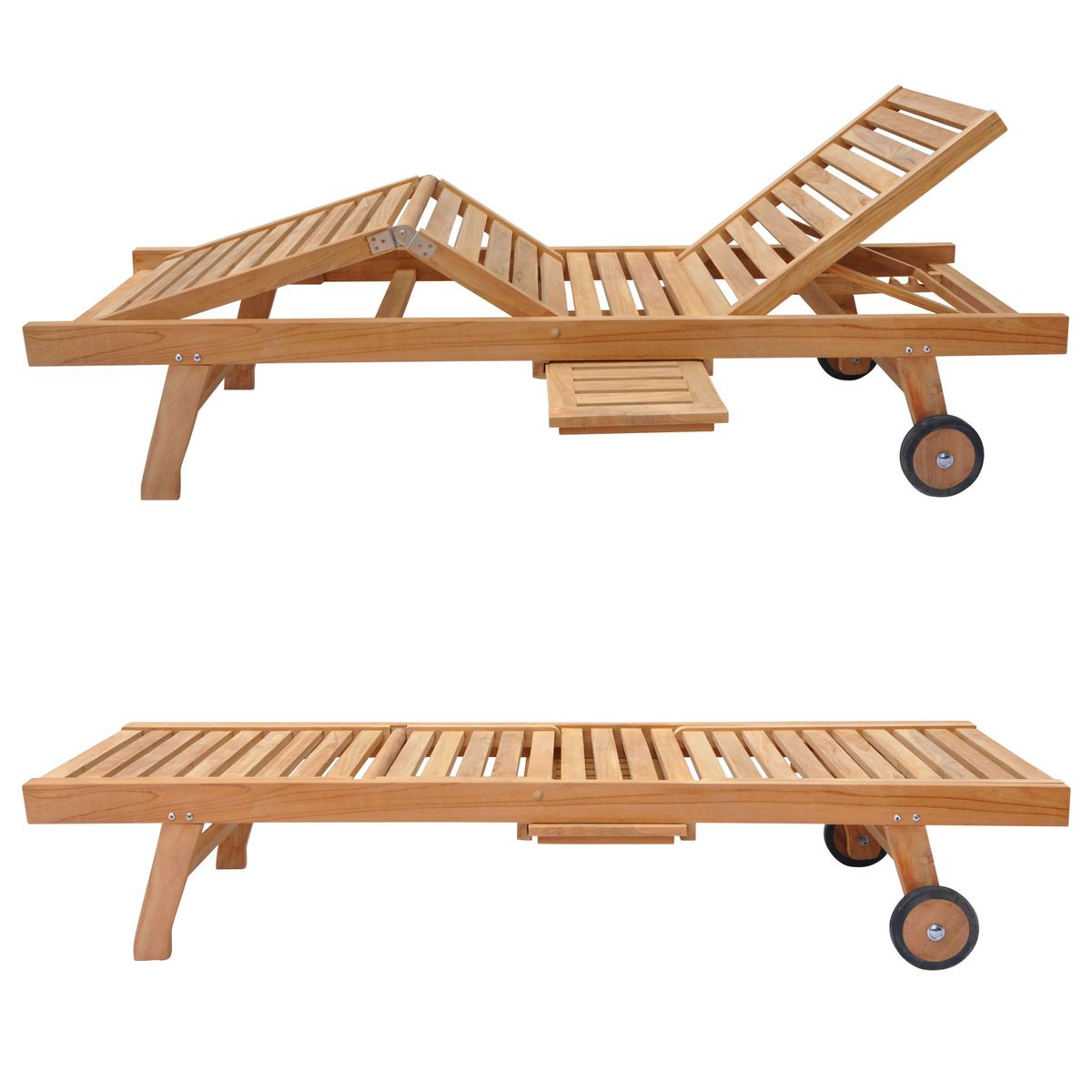 Classic Teak Lounger Tampak Samping