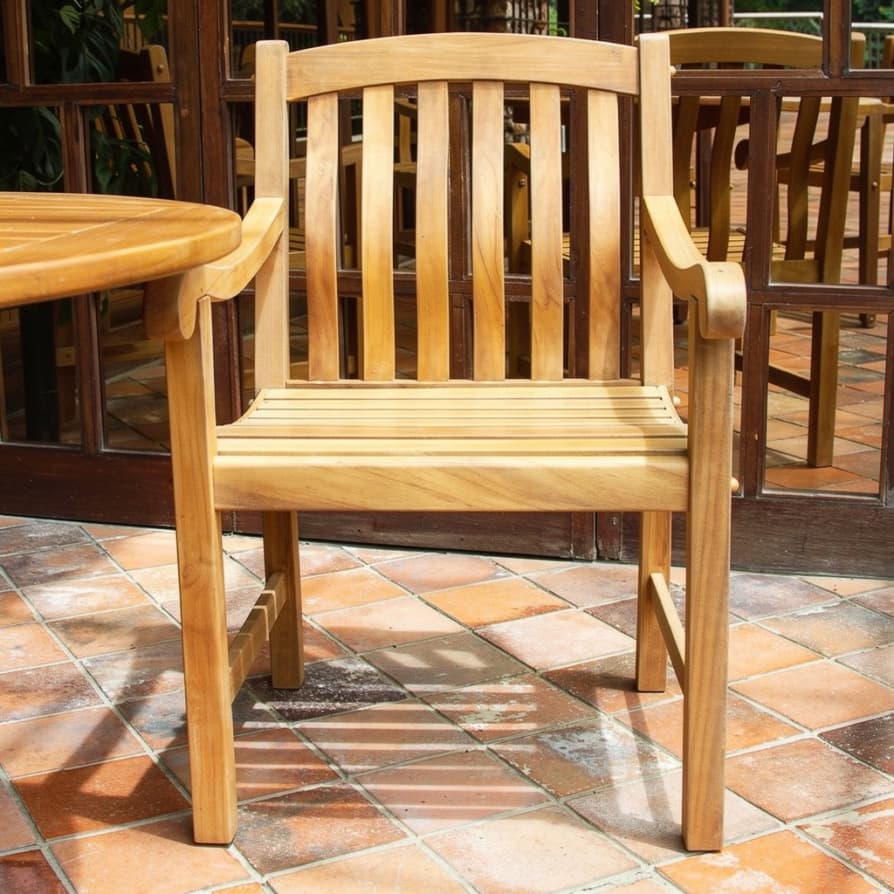 Accord Teak Garden Armchair Front View - Jagad Kayu