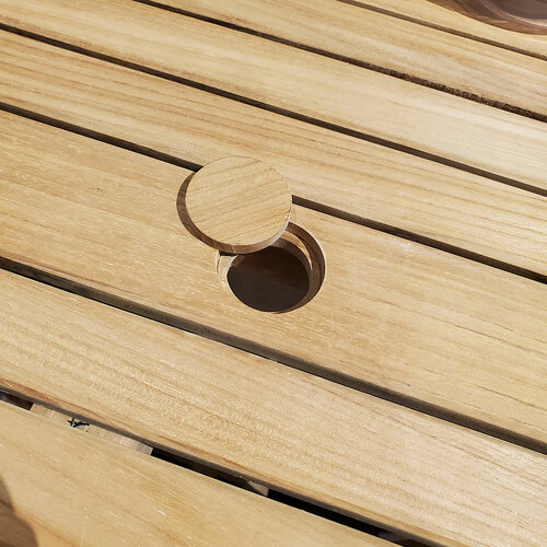 Bar Table Round Parasol Hole Detail