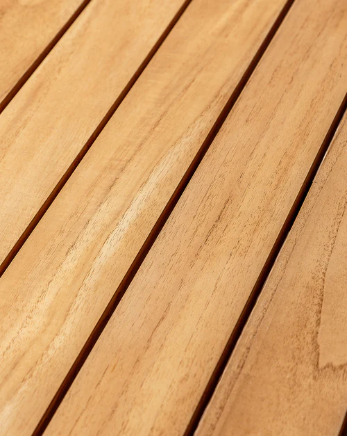 Lokatara Teak Table Wood Grain Close Up