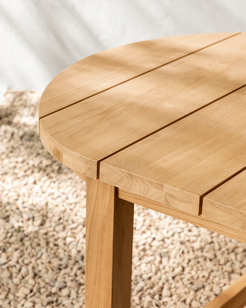 Pahopu Teak Table Slat System Surface Detail