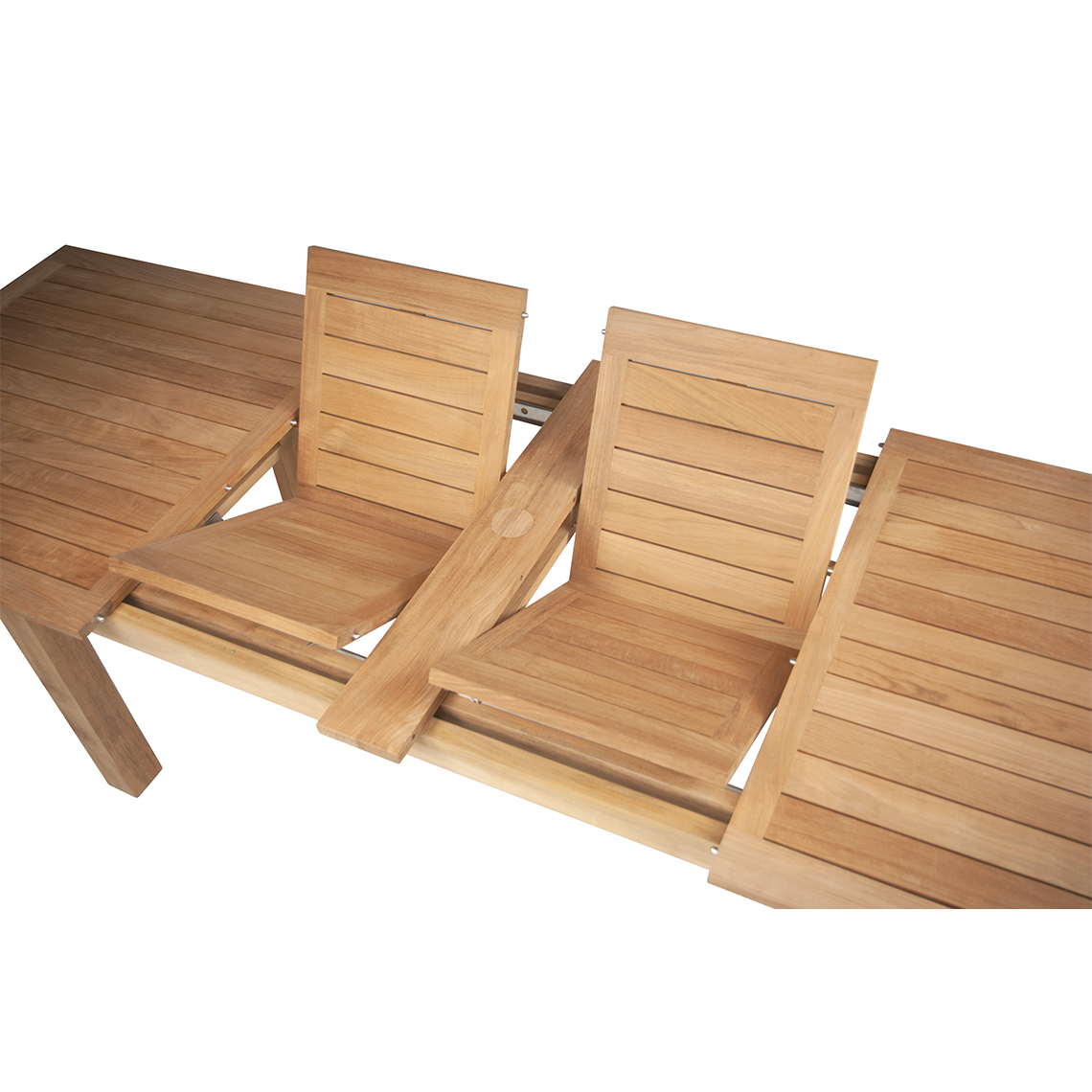 Saber Teak Table Sleek Top Surface View