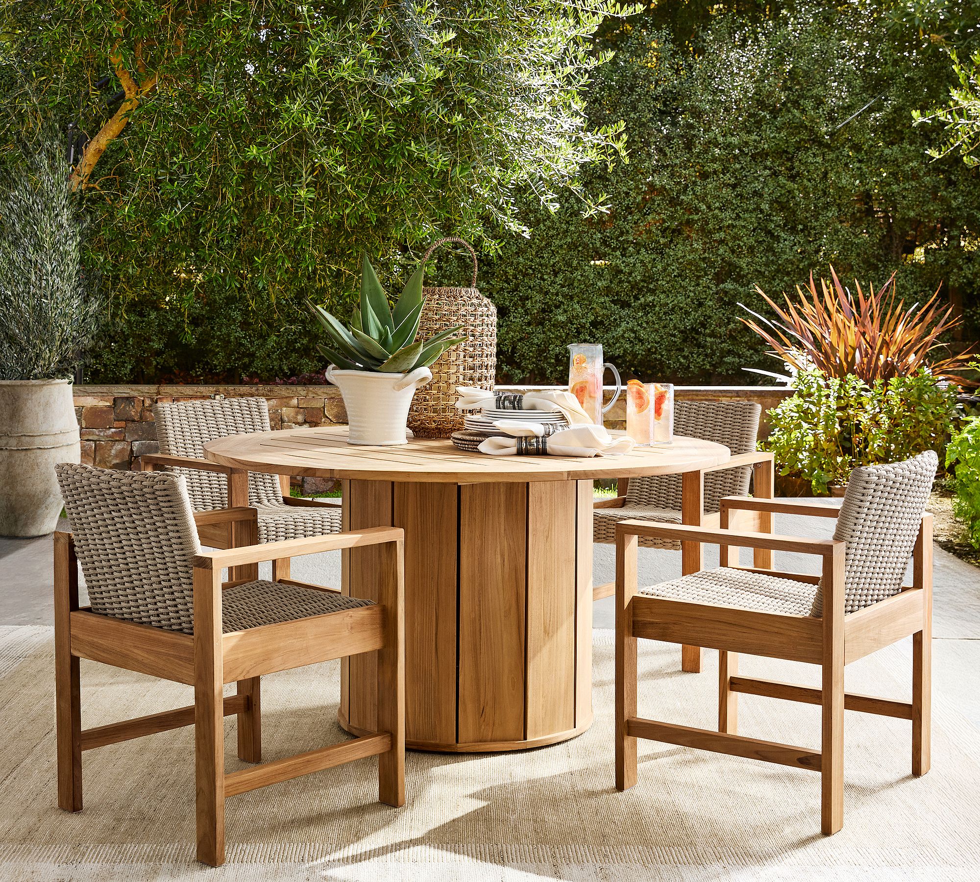 Caramel Round Teak Table