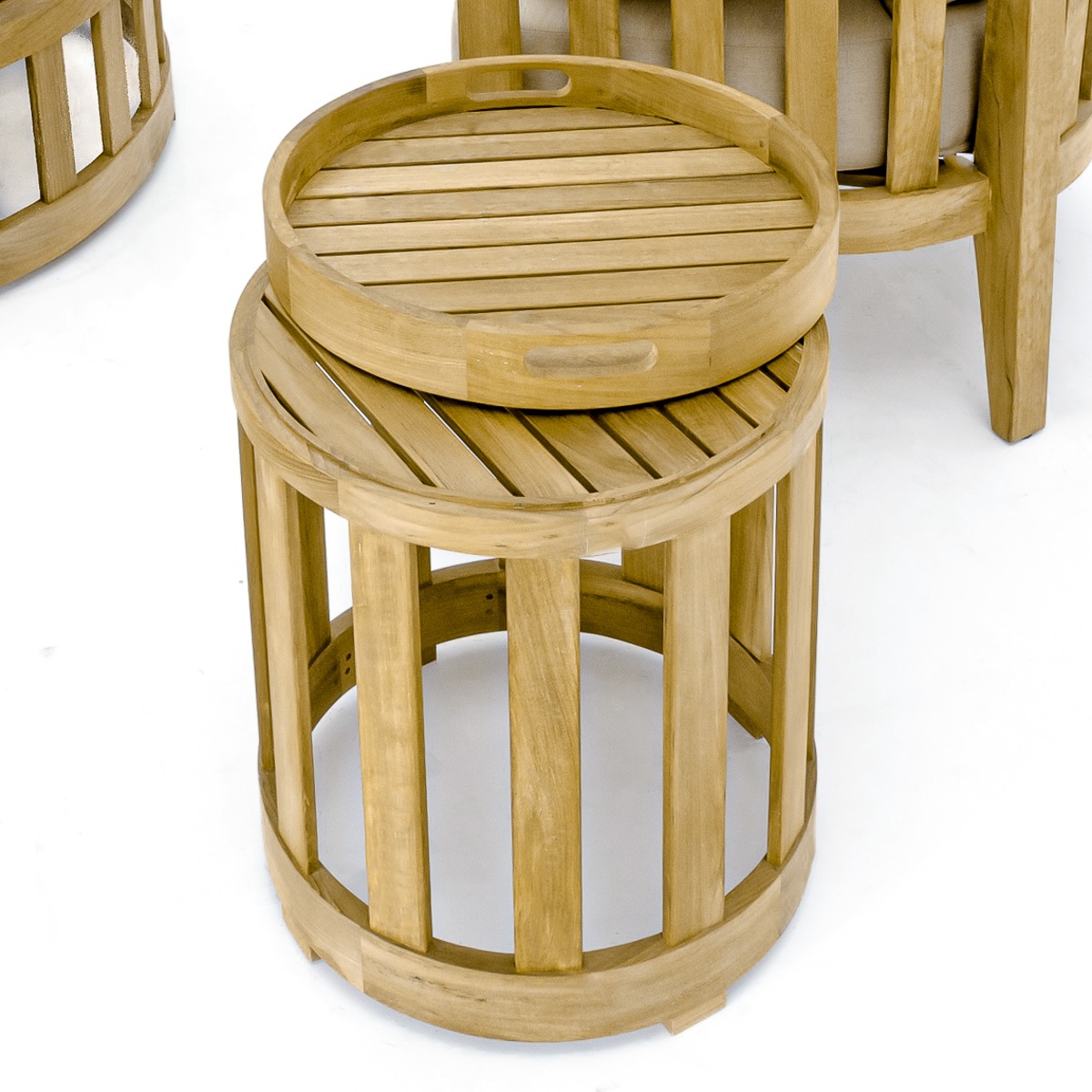 Okleng Set Slatted Side Table Detail