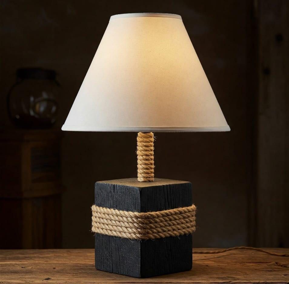 Lampu Hias Meja Kayu Rustic