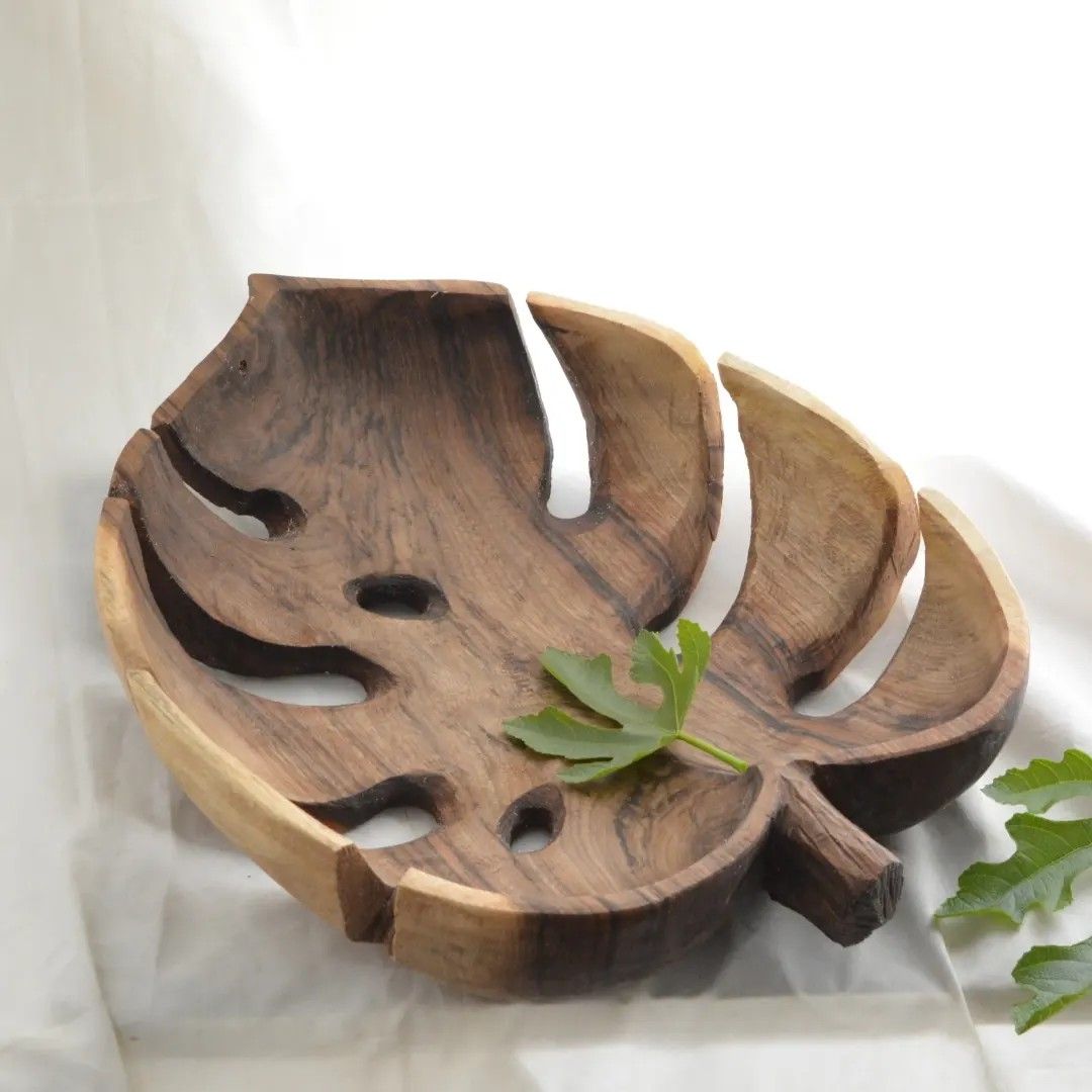 Tempat Buah Kayu Bentuk Monstera