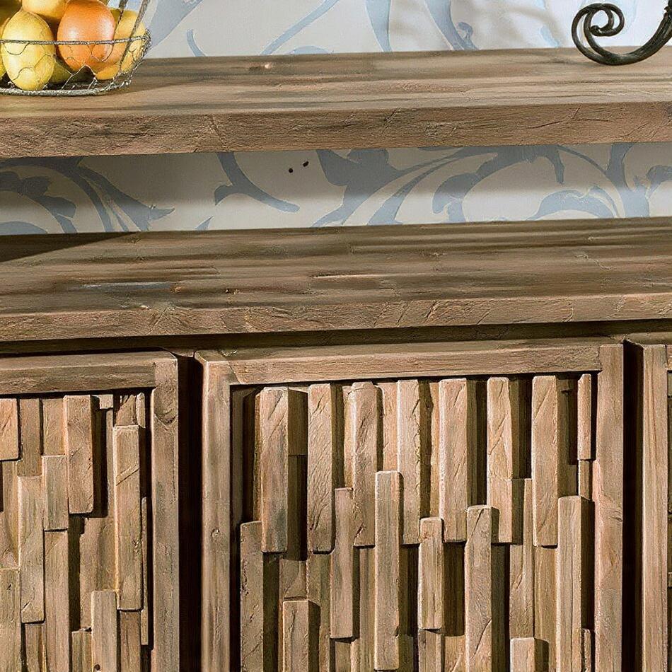 Detail Mozaik Laminasi Kayu Jati