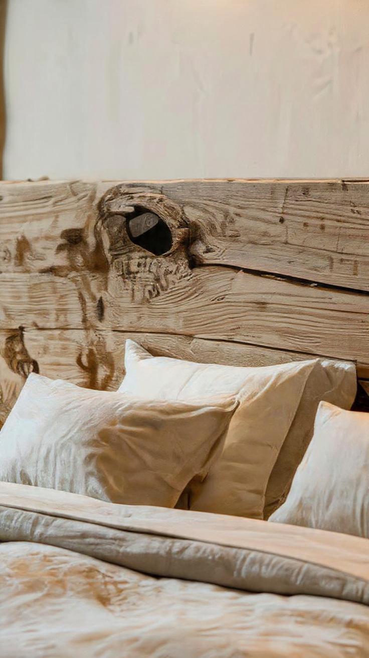 Detail Serat Kayu Jati Reclaimed Bajak Bed Set